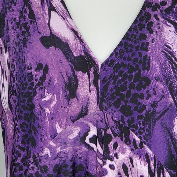 Attitudes by Renee' Purple Dopamine Irregular Hemline Tunic Top Size XS - Picture 3 of 14